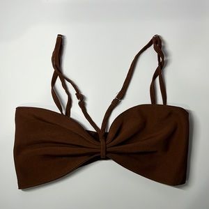 Chocolate bow crop top, size small